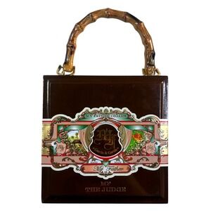 Cigar Box Purse‎ Women Brown Upcycled Bamboo Handle Bag My Father The Judge